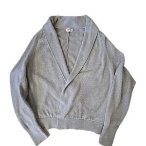 Lands‎ End Womens Open Front Cardigan Medium Sweater Shawl Collar Layer Casual